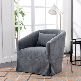 360-degree Swivel Accent Armchair Linen Blend Grey