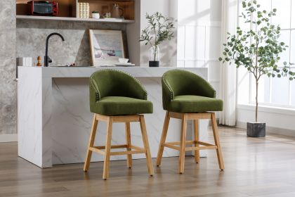 COOLMORE Bar Stools Set of 2 Counter Height Chairs with Footrest for Kitchen, Dining Room And 360 Degree Swivel