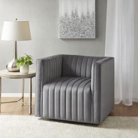 Channel Tufted Swivel Armchair