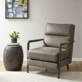 Faux Leather Channel Accent Armchair