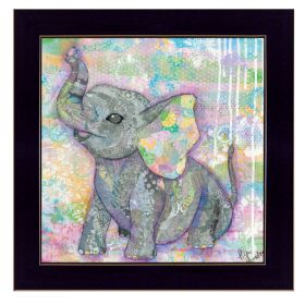 "Elephant II" By Lisa Morales, Ready to Hang Framed Print, Black Frame