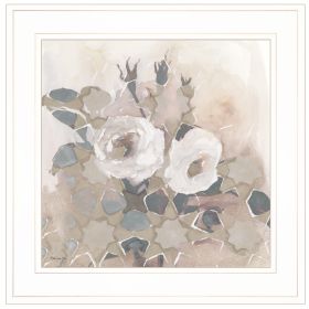 "Transitional Blooms I" By Stellar Design Studio, Ready to Hang Framed Print, White Frame