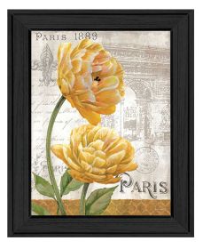 "Golden Flowers" by Artisan Ed Wargo, Ready to Hang Framed Print, Black Frame