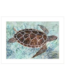 "Sea Turtles Collage 1" by Stellar Design Studio, Ready to Hang Framed Print, White Frame