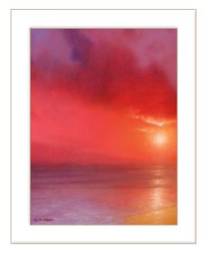 "Sunset in Red" by Tim Gagnon, Ready to Hang Framed Print, White Frame