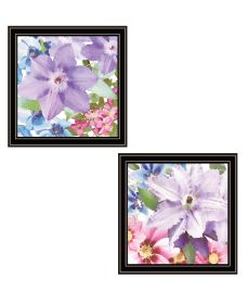 "Clematis Collection" 2-Piece Vignette By Bluebird Barn, Ready to Hang Framed Print, Black Frame