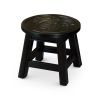 Carved Wooden Step Stool, Queen Bee, Espresso