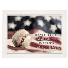 "Baseball - Playing the Game" by Lori Deiter, Ready to Hang Framed Print, White Frame