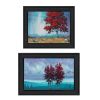 "Red Trees" 2-Piece Vignette by Tim Gagnon, Black Frame