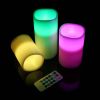 3Pcs Flameless Candles Votive Candles Wireless Battery Operated LED Flickering Candles w/ Remote Control Timer