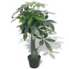 Artificial Fortune Tree Plant with Pot 33.5" Green