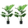 2 Pack Artificial Monstera Deliciosa Tree with 10 Leaves of Different Sizes