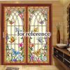 Butterfly Flower Static Window Film European Style Stained Glass Window Film No Glue Privacy Window Film,15x47 inch