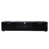 Black TV Stand for 70 Inch TV Stands, Media Console Entertainment Center Television Table, 2 Storage Cabinet with Open Shelves for Living Room Bedroom