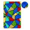 Color Blocks Stained Glass Window Film Church Frosted Window Film Translucent No Glue Static Decal,15x47 inch