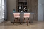 COOLMORE Counter Height Bar Stools Set of 2 for Kitchen Counter Solid Wood Legs with Fabric with a fixed height of 360 degrees