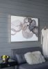 47" x 35.5" Large Modern Oil Painting, Hand Painted Abstract Gray Brown Watercolor Texture