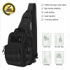 Men Backpack Tactical Sling Bag Chest Shoulder Body Molle Day Pack Pouch Black