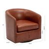 Trenton Swivel Arm Chair - Caramel