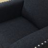 Black Linen Living Room Sofa Set