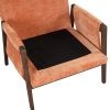 Mid-Century Modern Velvet Accent Chair,Leisure Chair with Solid Wood and Thick Seat Cushion for Living Room,Bedroom,Studio,Orange