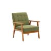 Leisure Chair with Solid Wood Armrest and Feet, Mid-Century Modern Accent chair, for Living Room Bedroom Studio chair