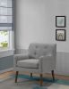 Ryder Mid Century Modern Gray Woven Fabric Tufted Armchair