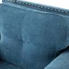 Blue Linen 3-Piece Living Room Sofa Set