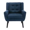 Modern Soft Linen Material Ergonomics Accent Chair Living Room Chair Bedroom Chair Home Chair With Black Legs For Indoor Home