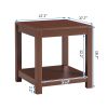 Classic brown Side Table,2-Tier Small Space End Table,Modern Night Stand,Sofa table,Side Table with Storage Shelve