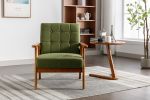 Leisure Chair with Solid Wood Armrest and Feet, Mid-Century Modern Accent chair, for Living Room Bedroom Studio chair