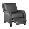 Push Back Reclining Chair Transitional Style Grey Color Self-Reclining Motion Chair 1pc Cushion Seat Modern Living Room Furniture