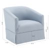 Earl Sky Blue Skirted Swivel Chair