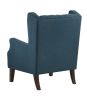 Irwin Blue Linen Button Tufted Wingback Chair