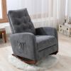 Baby Room High Back Rocking Chair Nursery Chair , Comfortable Rocker Fabric Padded Seat ,Modern High Back Armchair