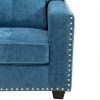 Blue Linen 3-Piece Living Room Sofa Set