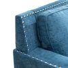 Blue Linen 3-Piece Living Room Sofa Set