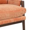 Mid-Century Modern Velvet Accent Chair,Leisure Chair with Solid Wood and Thick Seat Cushion for Living Room,Bedroom,Studio,Orange