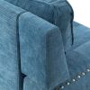 Blue Linen 3-Piece Living Room Sofa Set