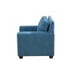 Blue Linen Living Room Sofa Set