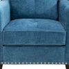 Blue Linen Living Room Sofa Set