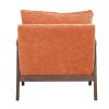 Mid-Century Modern Velvet Accent Chair,Leisure Chair with Solid Wood and Thick Seat Cushion for Living Room,Bedroom,Studio,Orange