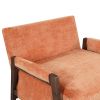 Mid-Century Modern Velvet Accent Chair,Leisure Chair with Solid Wood and Thick Seat Cushion for Living Room,Bedroom,Studio,Orange