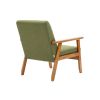 Leisure Chair with Solid Wood Armrest and Feet, Mid-Century Modern Accent chair, for Living Room Bedroom Studio chair