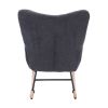 Teddy Upholstered Nursery Rocking Chair for Living Room Bedroom(DARK GREY Teddy)