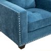 Blue Linen 3-Piece Living Room Sofa Set