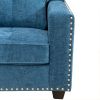 Blue Linen Living Room Sofa Set