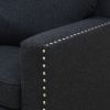 Black Linen Living Room Sofa Set