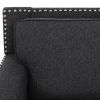 Black Linen 3-Piece Living Room Sofa Set