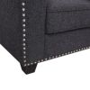 Black Linen 3-Piece Living Room Sofa Set